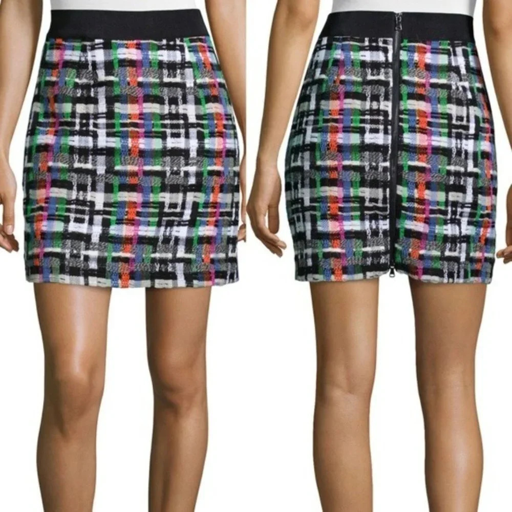 MILLY Zip Back‎ Tweed Skirt